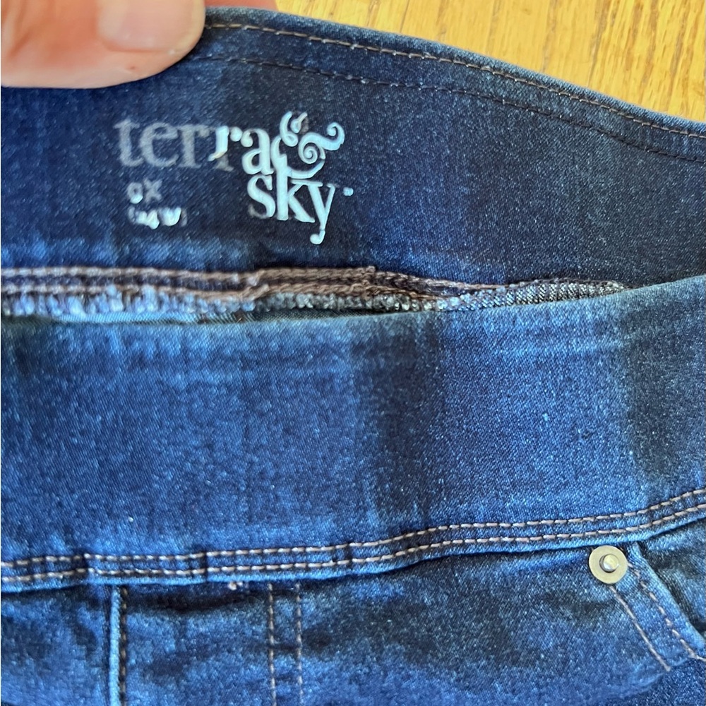 Women's Size 14W JEANS "Terra & Sky" Blue Jeggings with Stretchy Comfort ❤️ - Picture 2 of 4